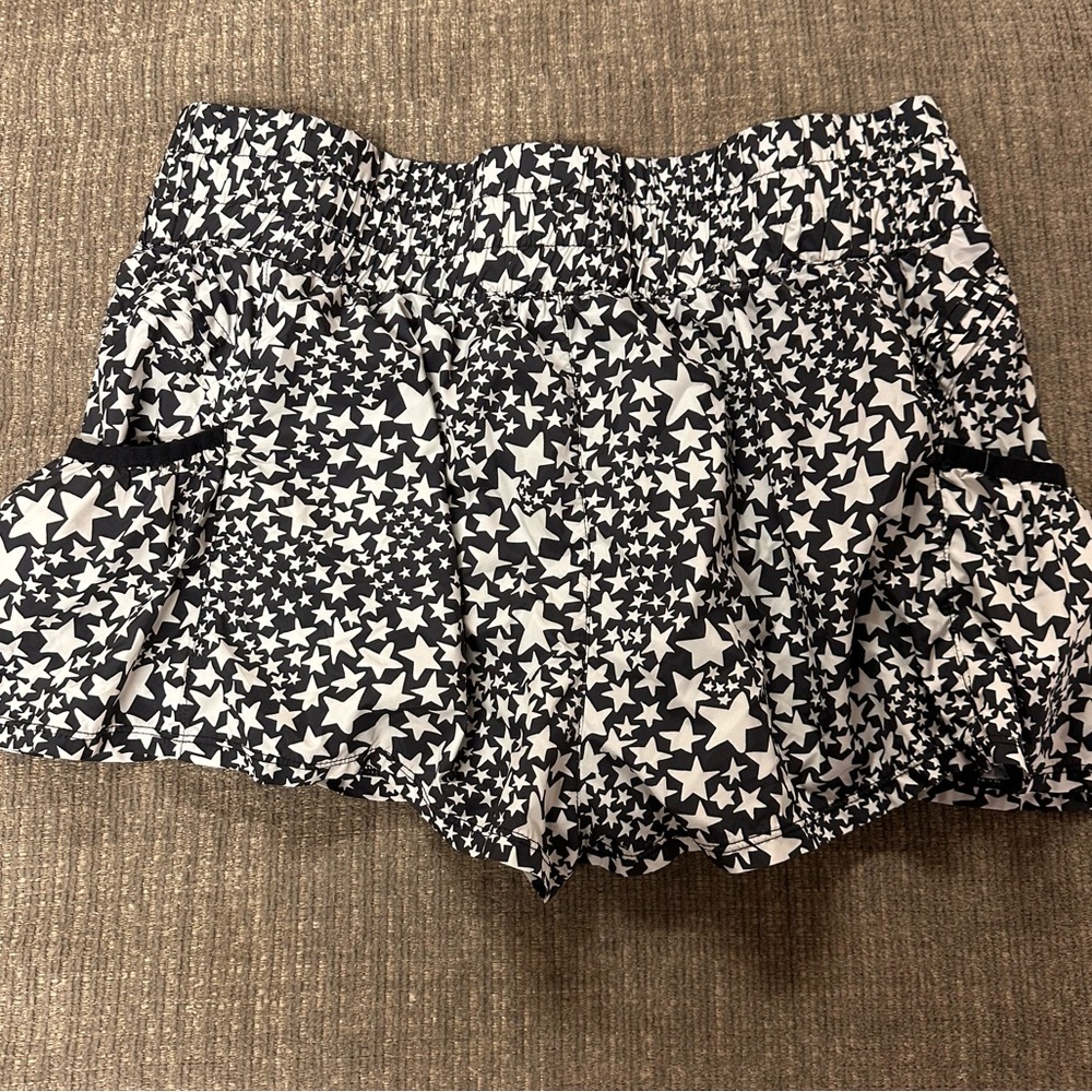 White and black stars free people movement get your flirt on shorts